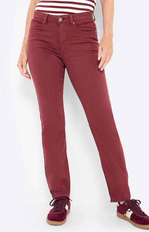 Jeans in regular fit 30 inch, bordeaux