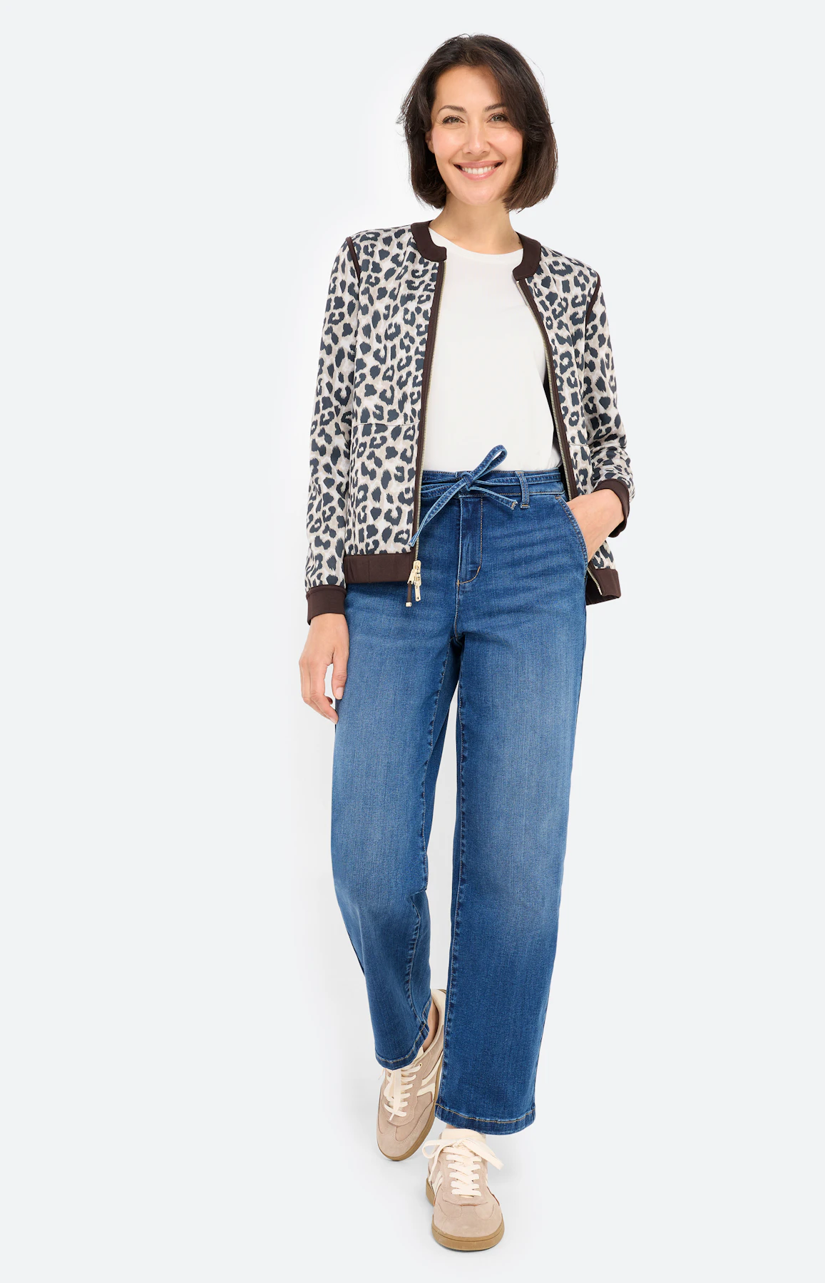 Jeans, wijde pijpen 30 inch, mid stone