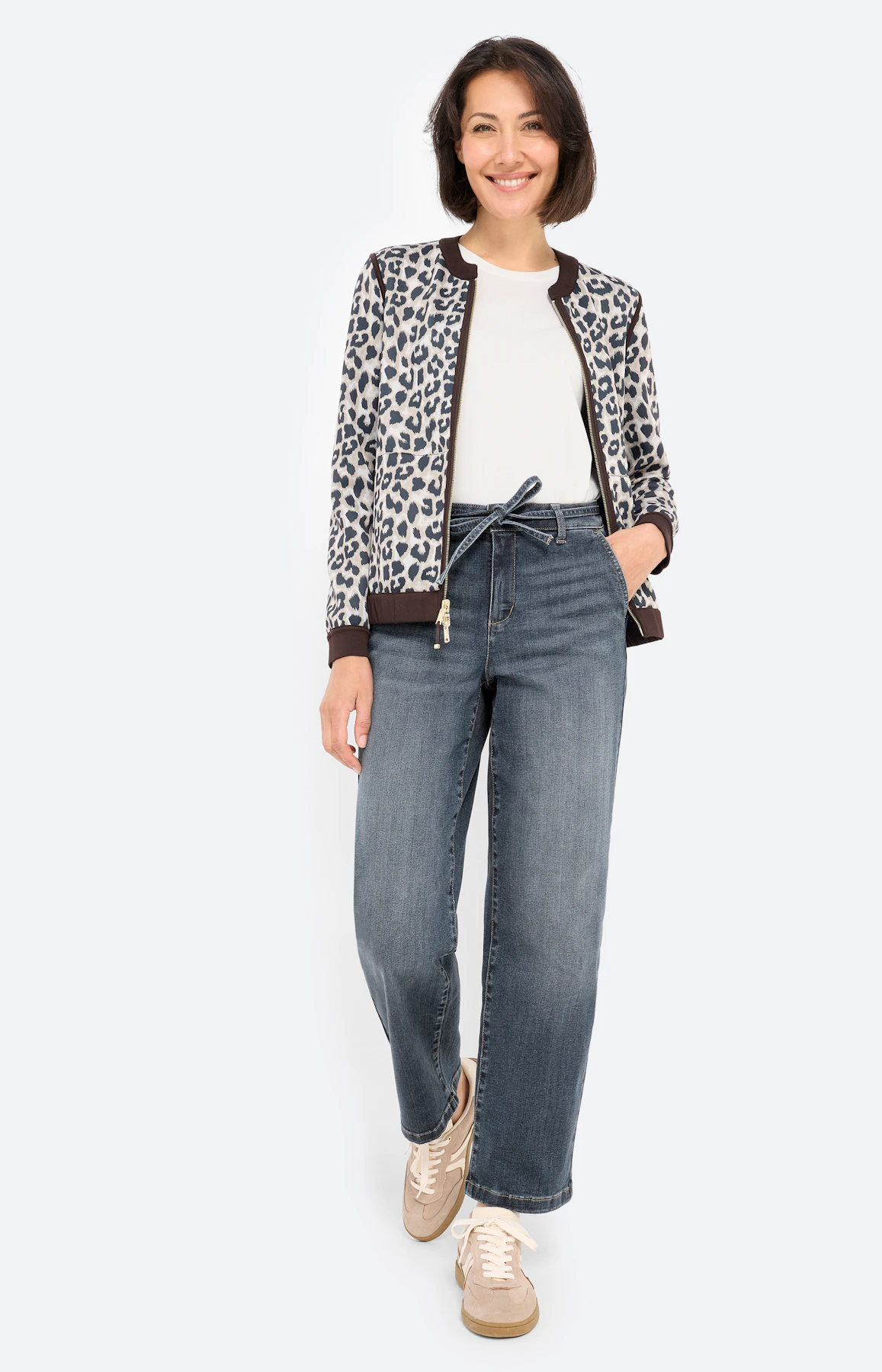 Jeans, wijde pijpen 30 inch, mid stone
