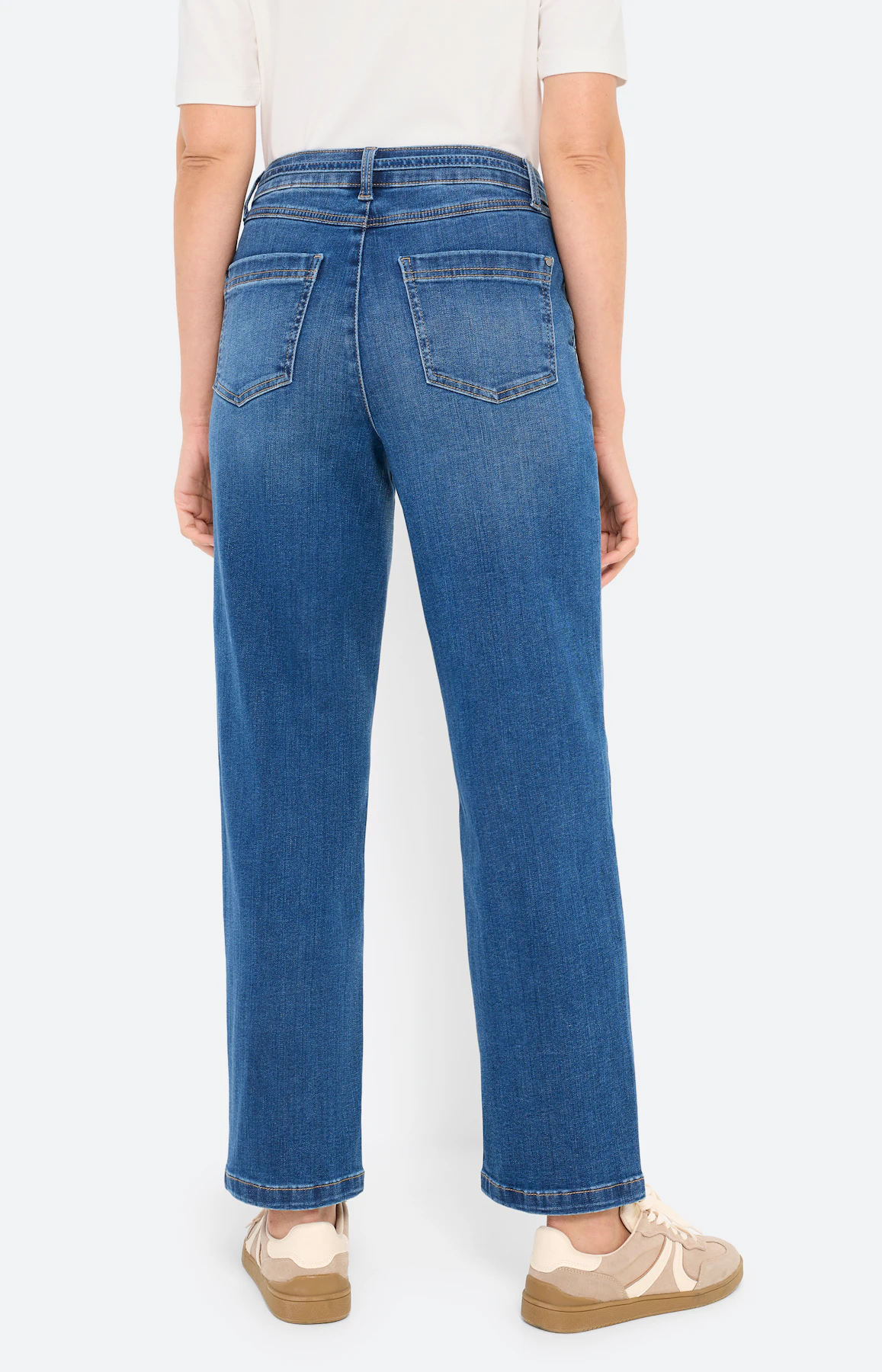 Jeans, wijde pijpen 30 inch, mid stone