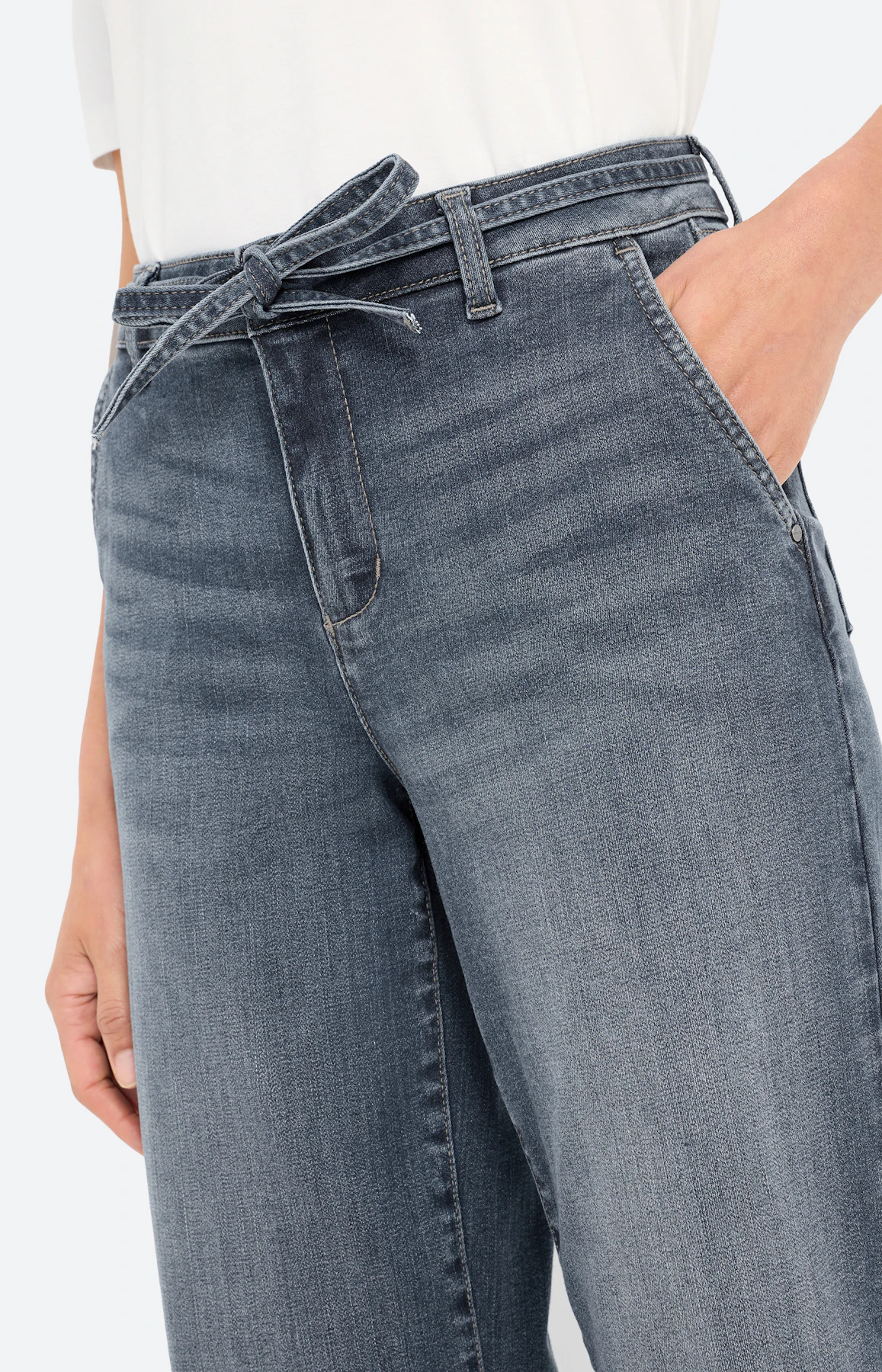 Jeans, wijde pijpen 30 inch, mid stone
