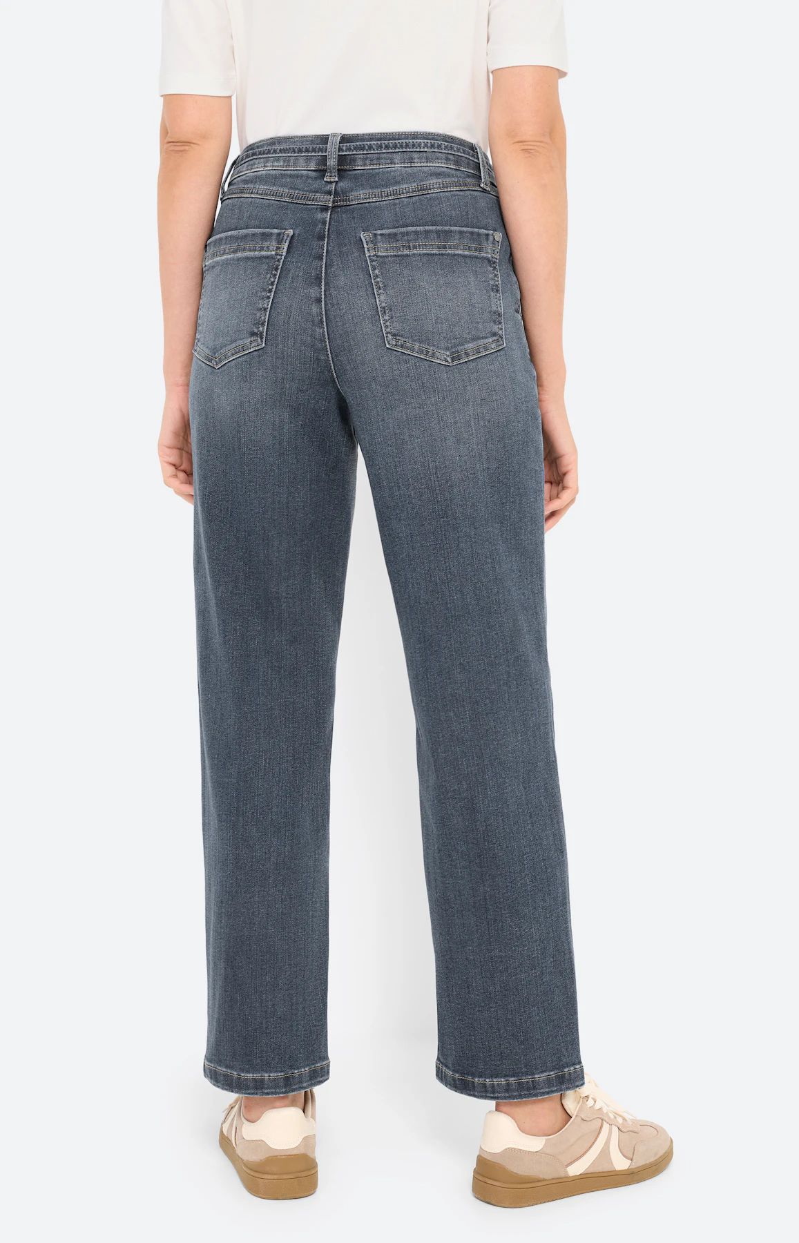 Jeans, wijde pijpen 30 inch, mid stone