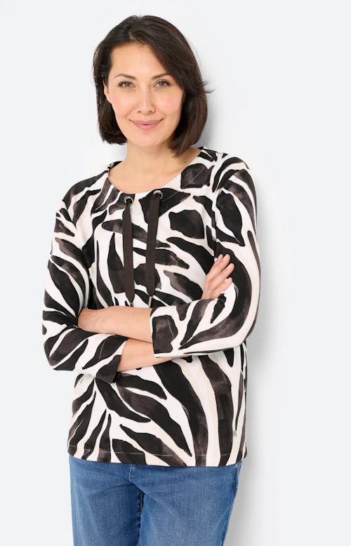 Sweatshirt met zebramotief, bruin
