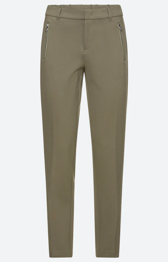 Broek van jersey 30 inch, kaki