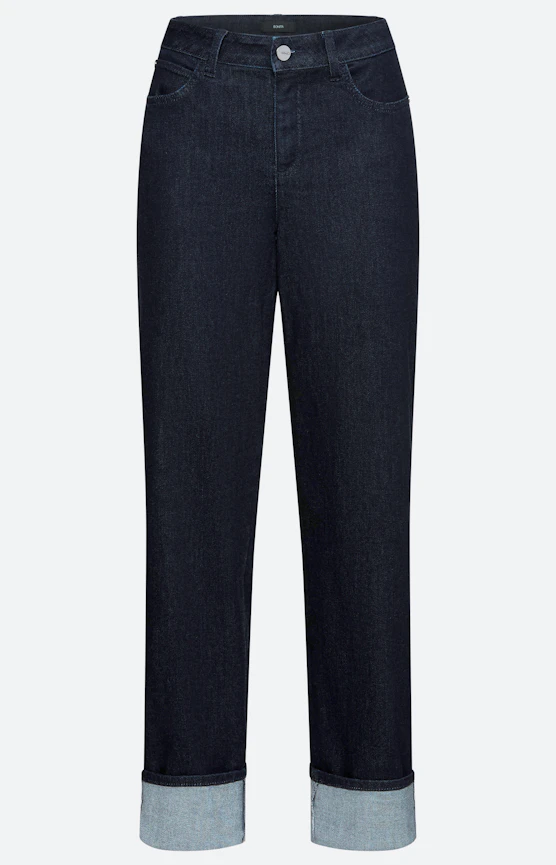 Jeans, wijde pijpen 30 inch, dark denim
