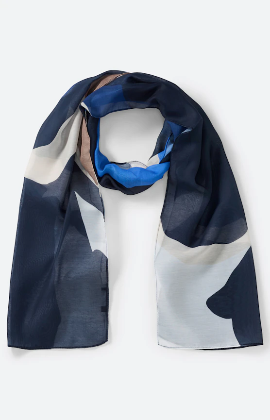 Sjaal met print all-over, navy
