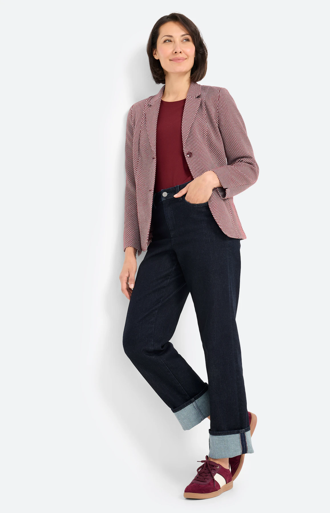Blazer met structuur, bordeaux