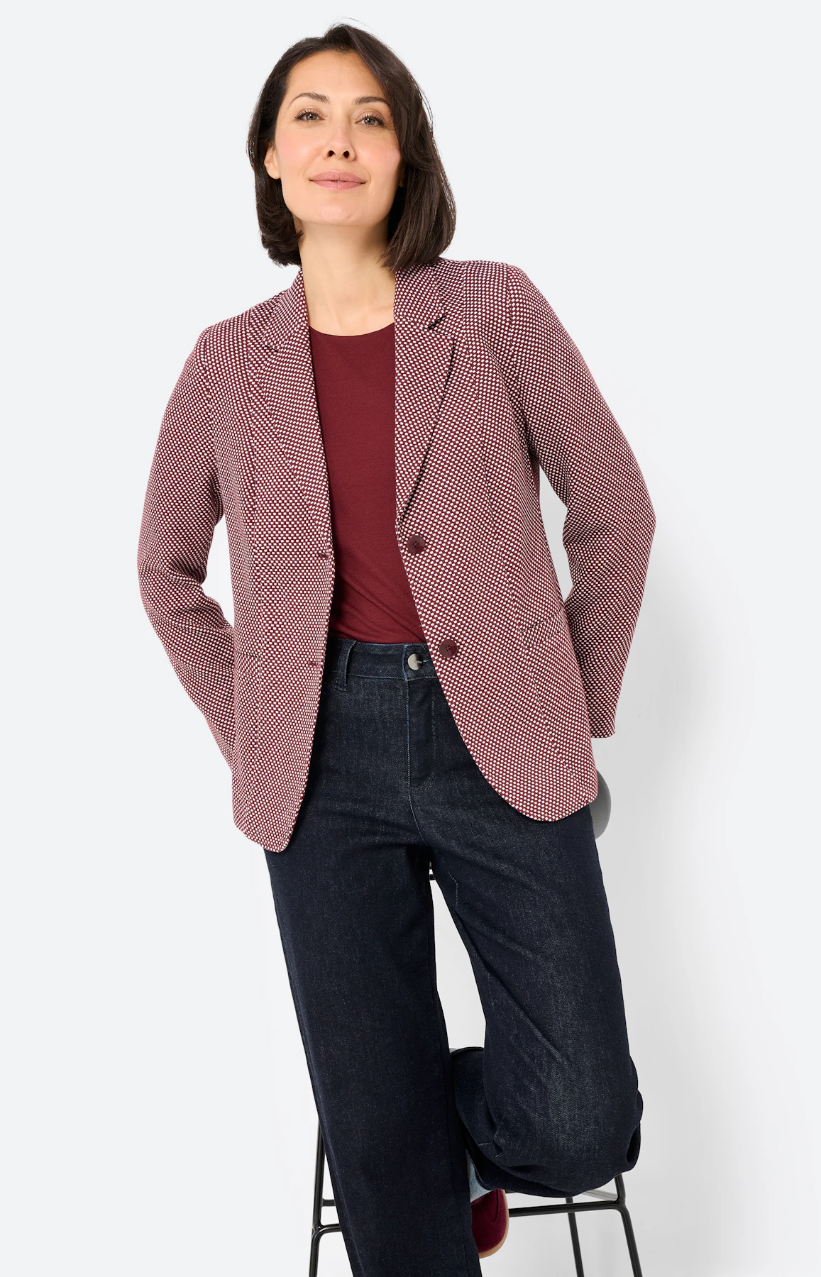 Blazer met structuur, bordeaux