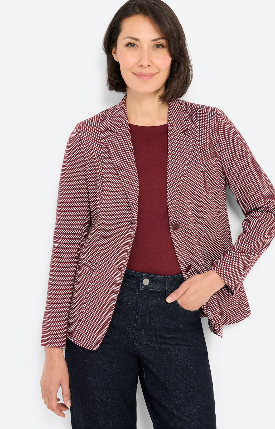 Blazer met structuur, bordeaux