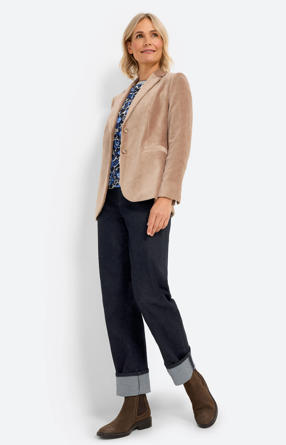 Blazer aus Cord, hellbraun