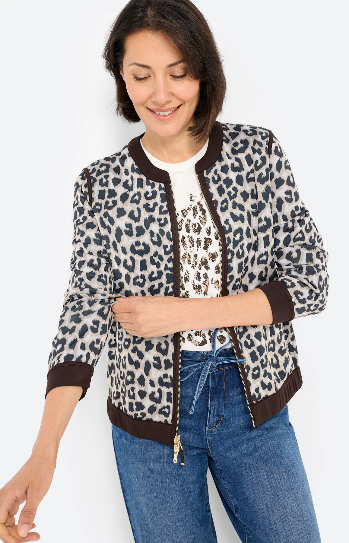Aan twee kanten draagbare blazer, bruin