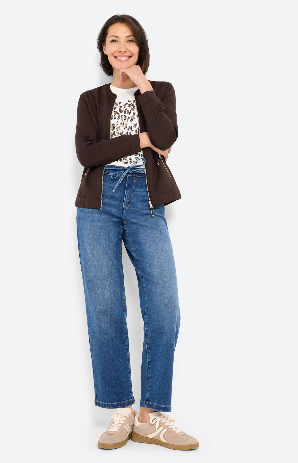 Aan twee kanten draagbare blazer, bruin