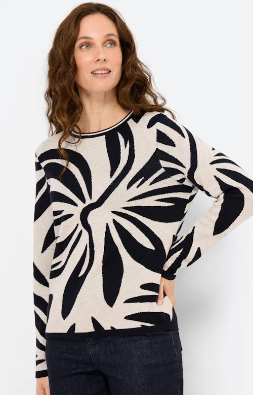 Trui met jacquardmotief, zandkleur