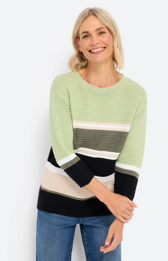 Pullover mit Streifenmuster, pistazie