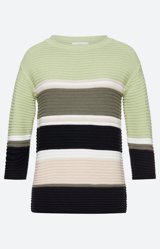 Pullover mit Streifenmuster, pistazie