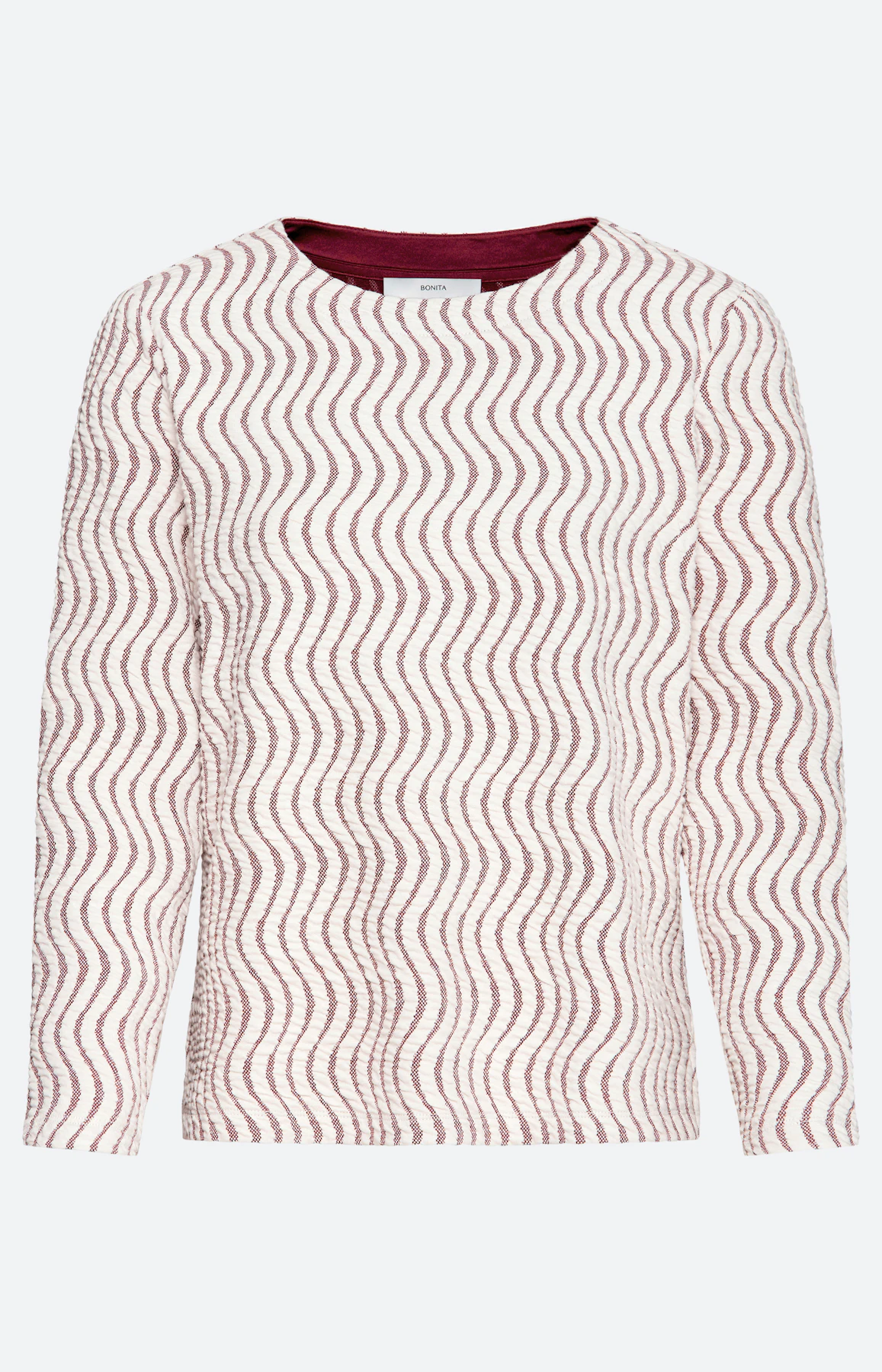 Sweatshirt met golfstructuur, bordeaux