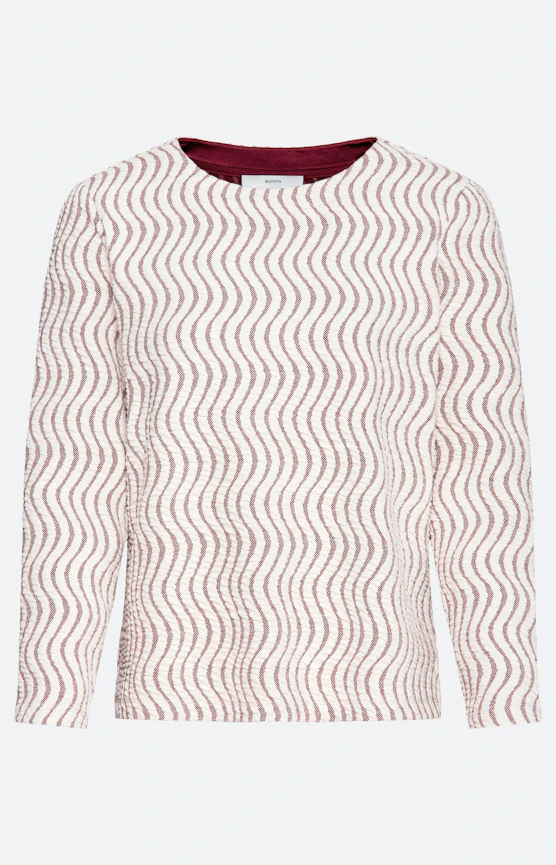 Sweatshirt mit Wellenstruktur, bordeaux