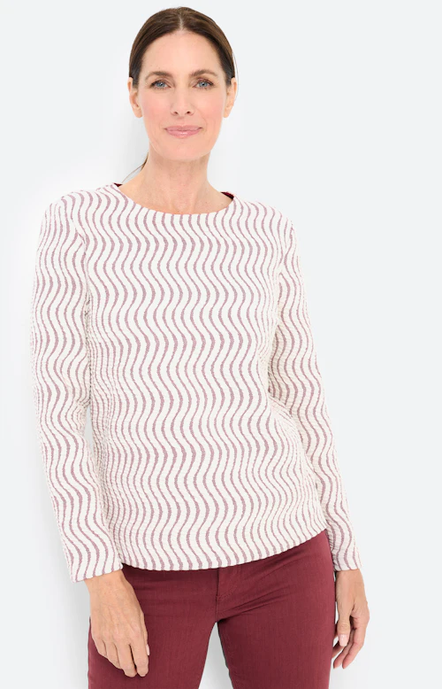 Sweatshirt met golfstructuur, bordeaux
