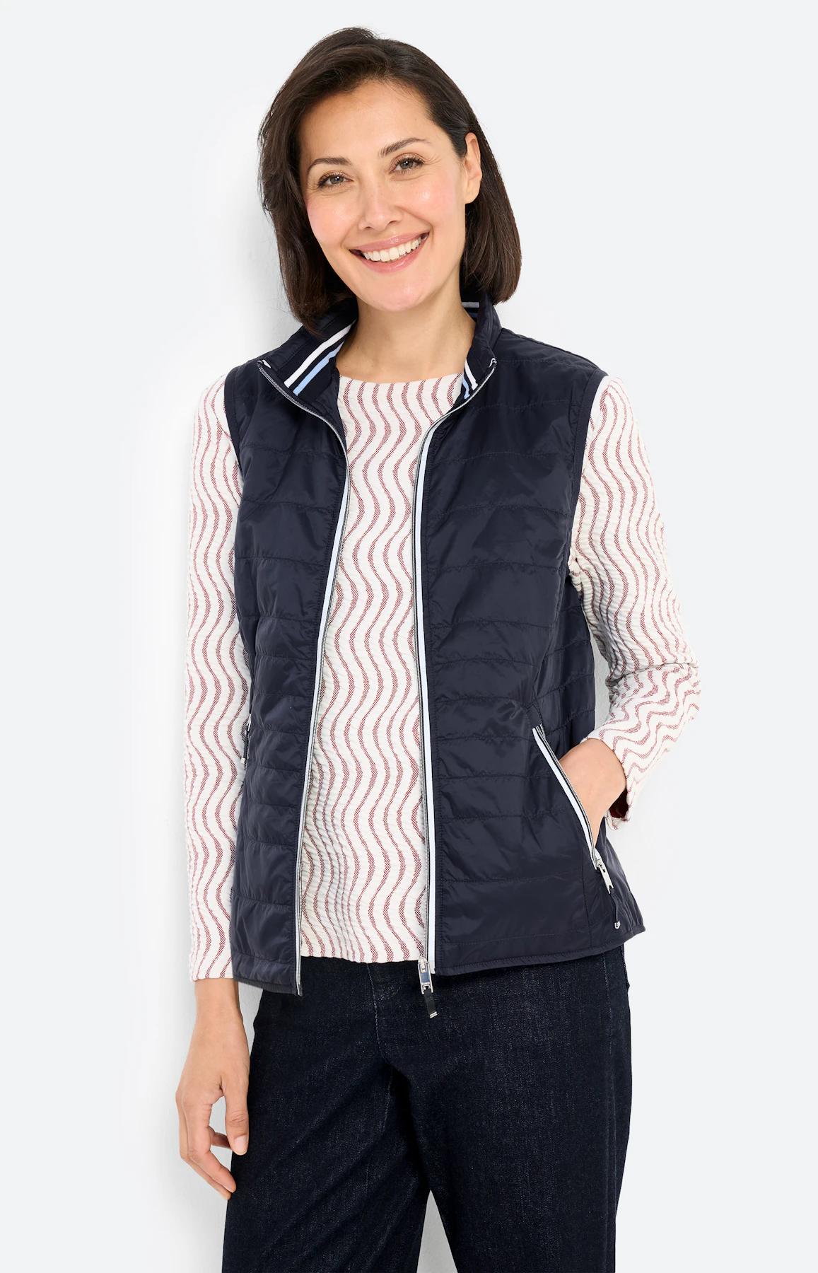 Bodywarmer met een opstaande kraag, navy