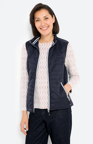 Bodywarmer met een opstaande kraag, navy