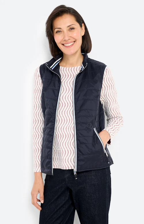 Bodywarmer met een opstaande kraag, navy