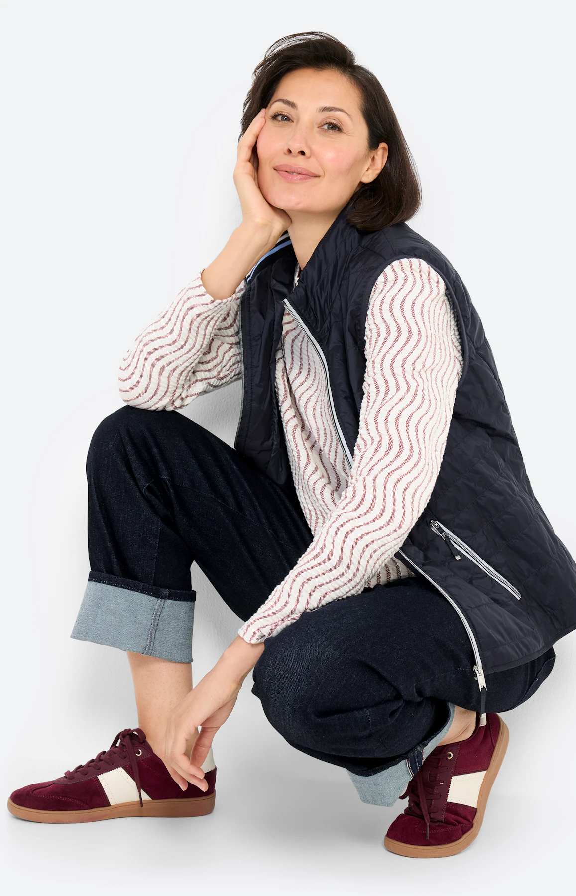 Bodywarmer met een opstaande kraag, navy