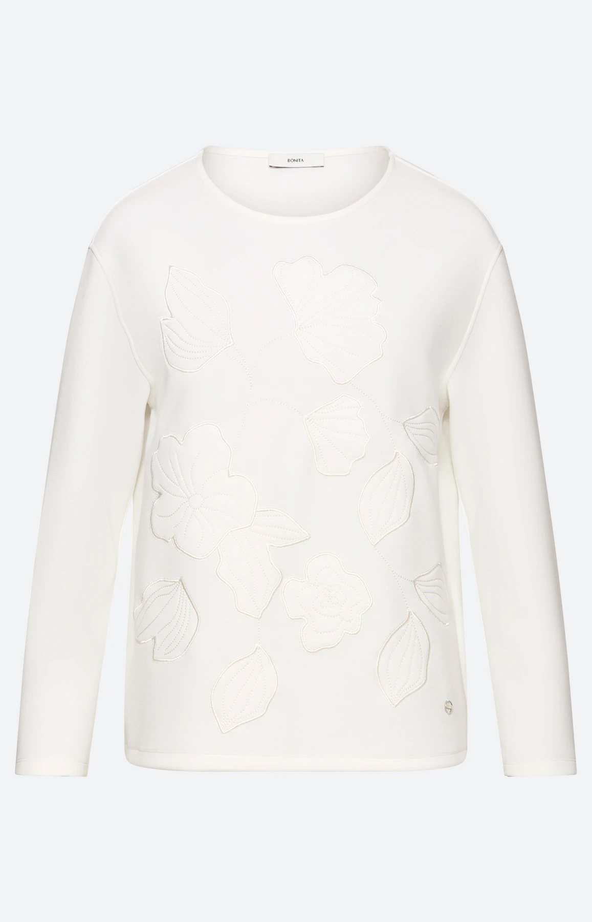 Sweatshirt met applicaties, wit