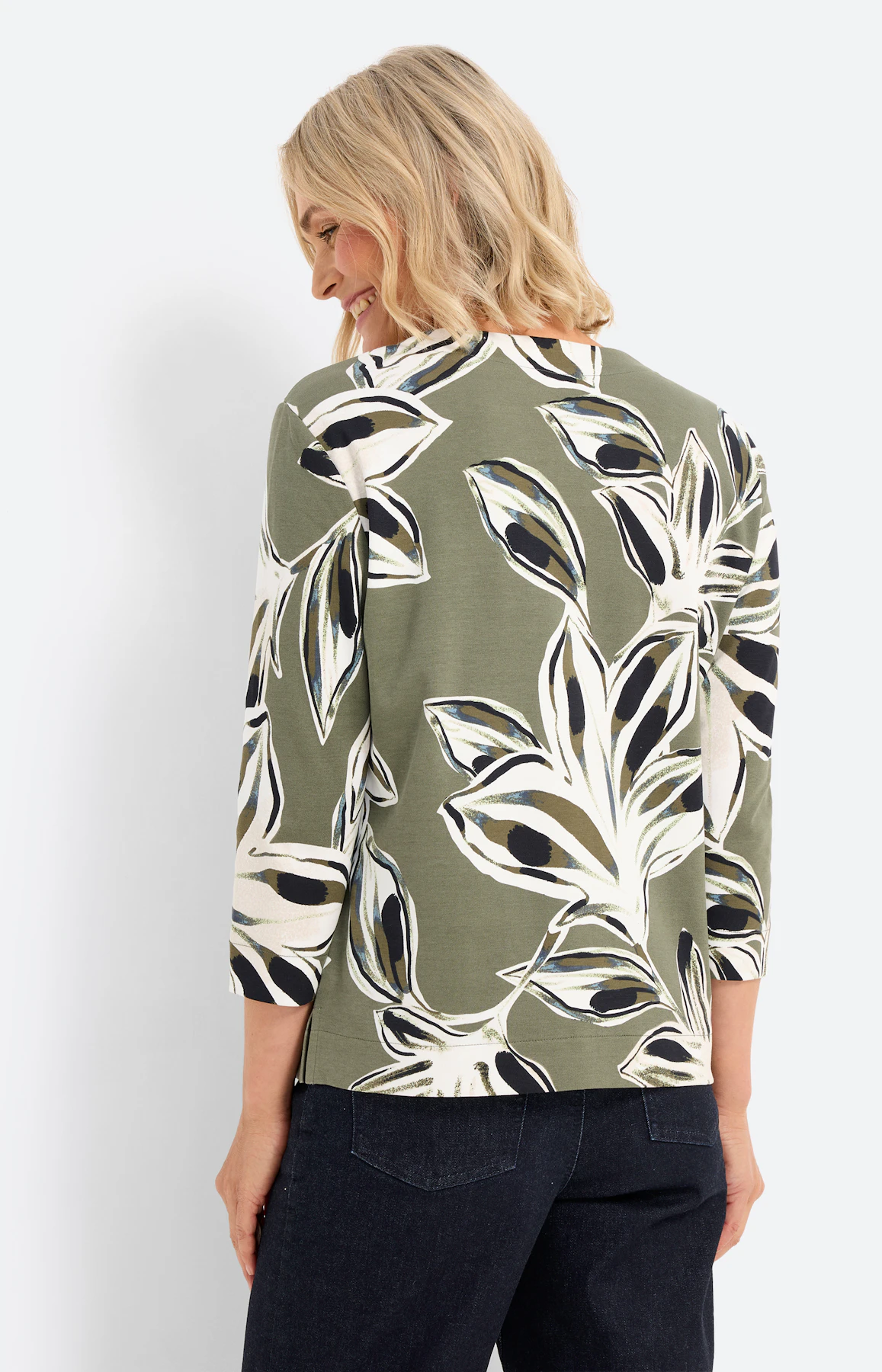 Sweatshirt met print all-over, kaki