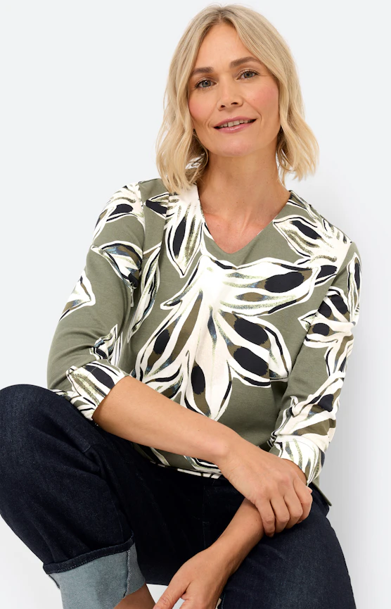 Sweatshirt mit All Over-Print, khaki