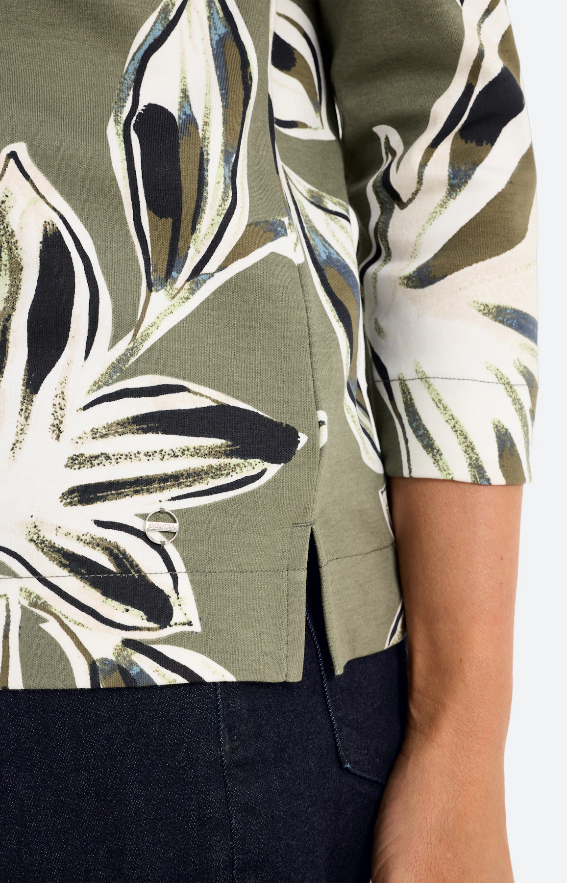 Sweatshirt met print all-over, kaki