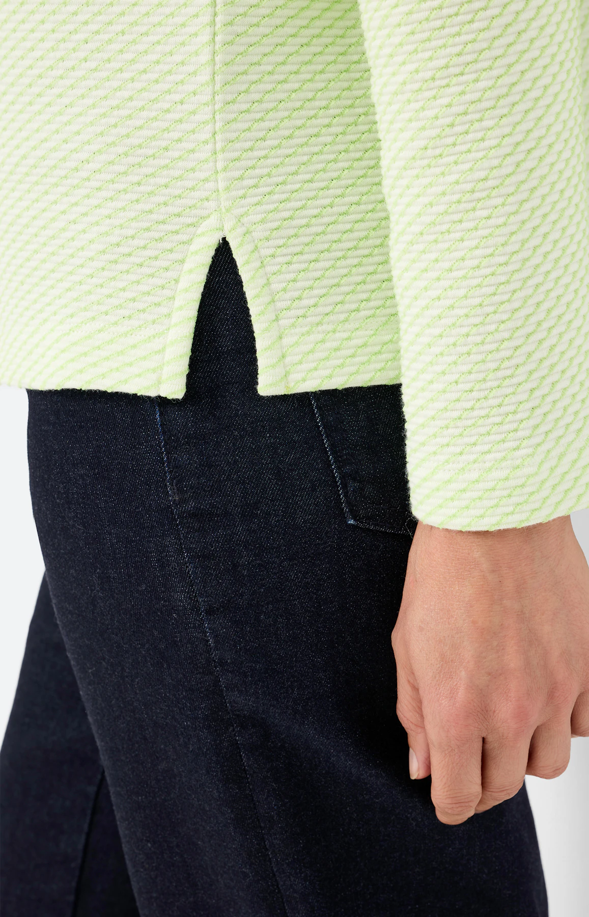 Sweatshirt met strepen, pistache
