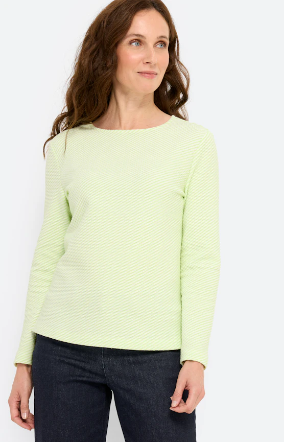Sweatshirt mit Streifen, pistazie