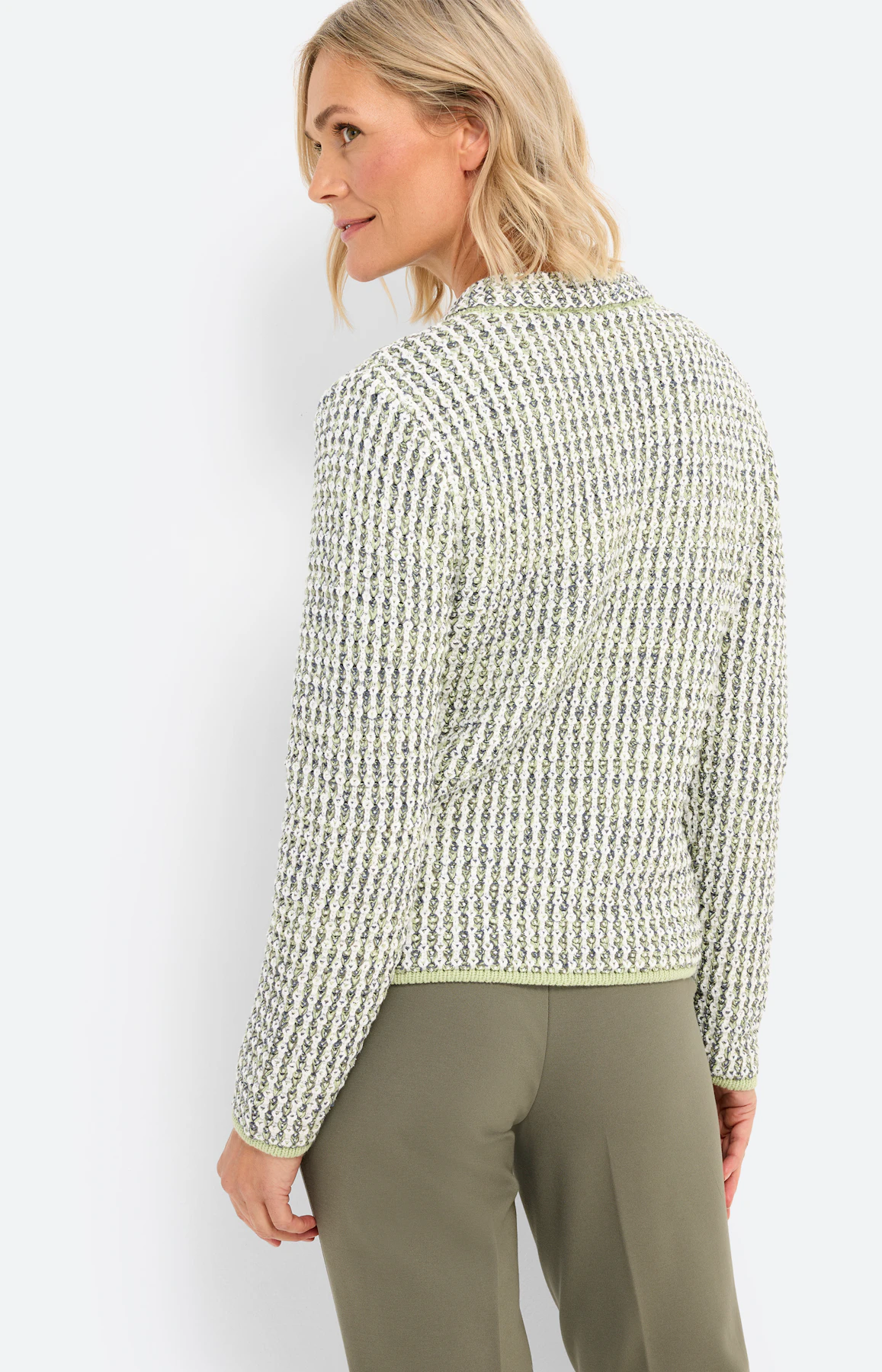 Cardigan met ritssluiting, pistache