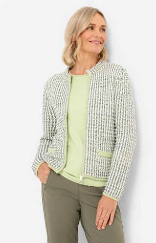 Cardigan met ritssluiting, pistache