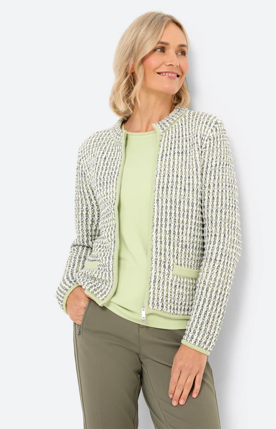 Cardigan mit Reißverschluss, pistazie