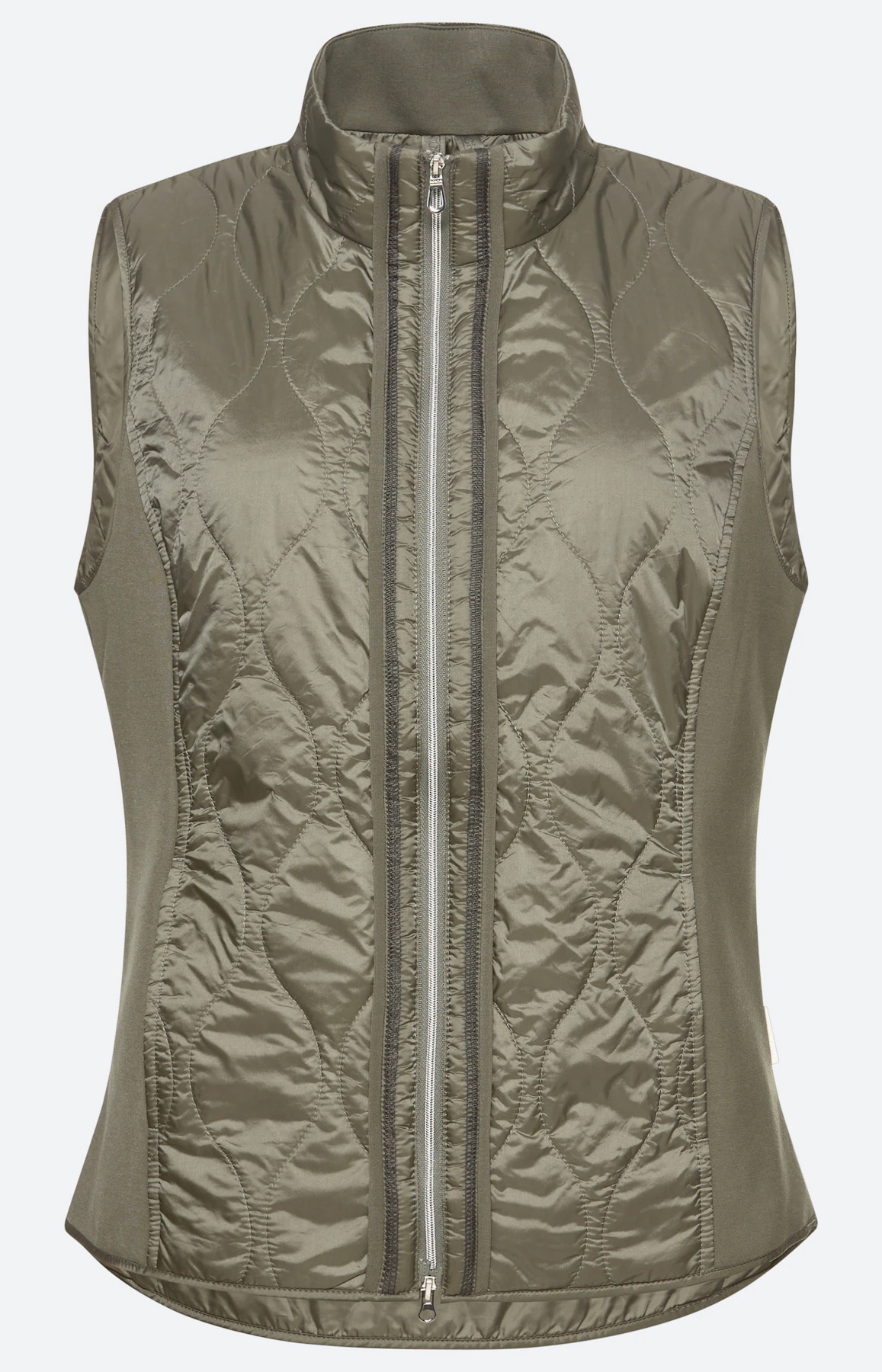 Bodywarmer met doorgestikte delen, kaki