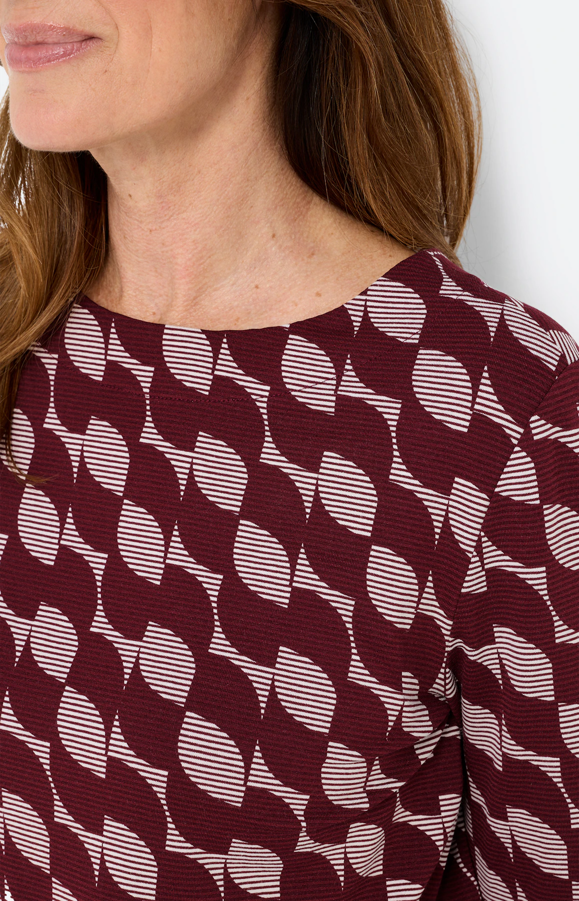Shirt met all-over-print, bordeaux