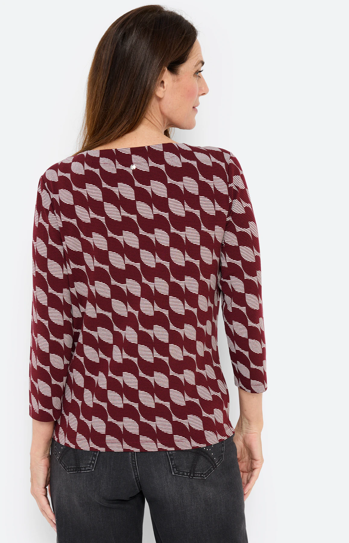 Shirt met all-over-print, bordeaux