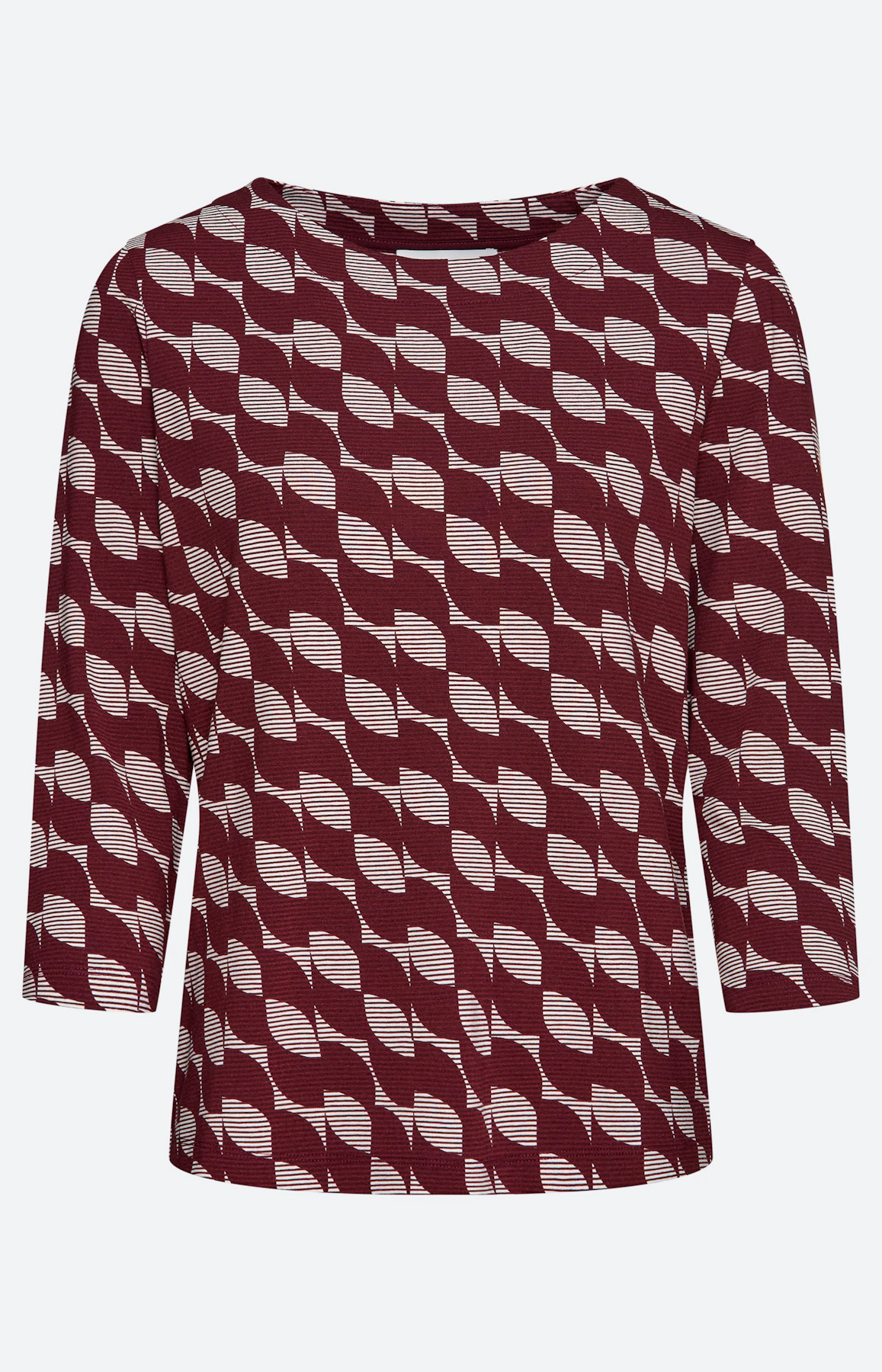 Shirt met all-over-print, bordeaux