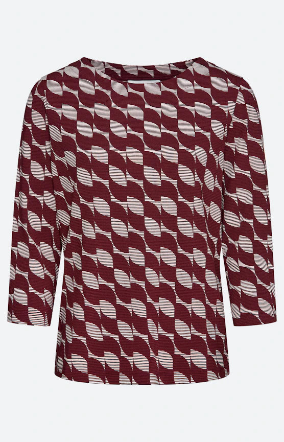 Shirt mit All Over-Print, bordeaux