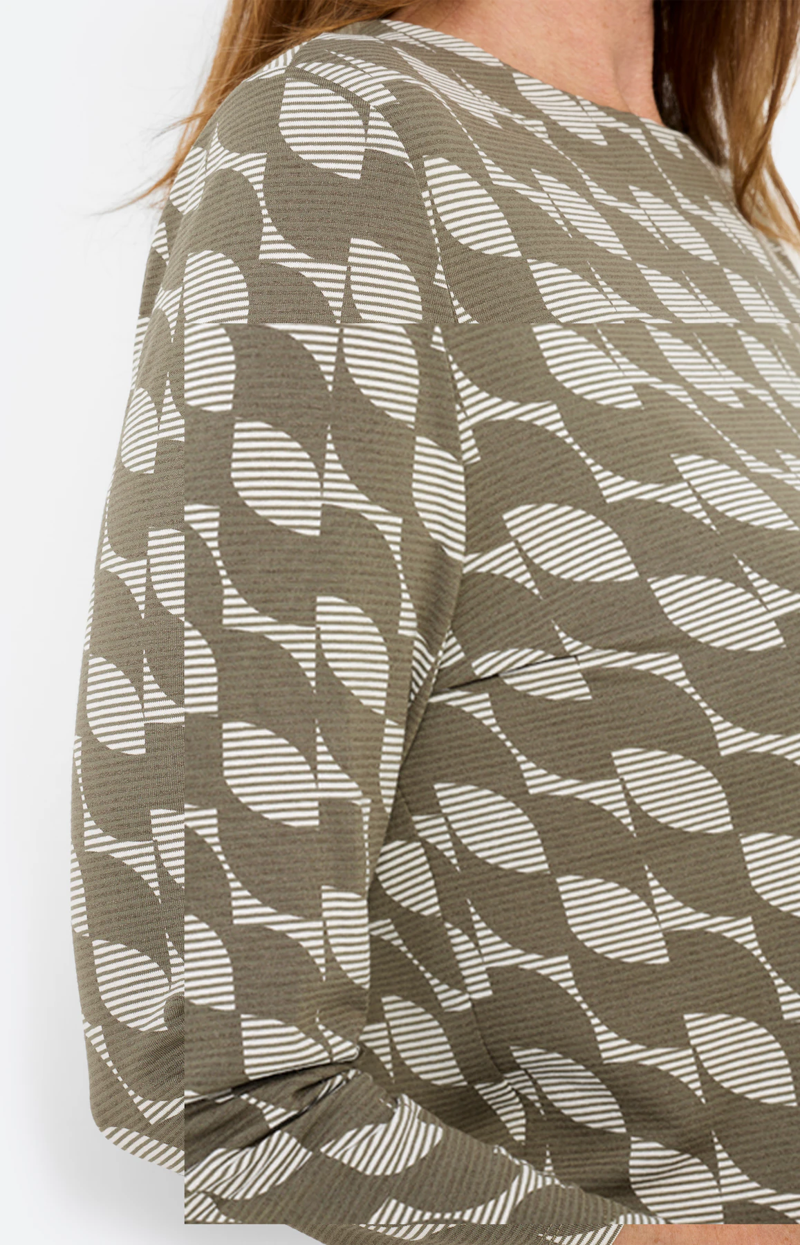 Shirt met all-over-print, kaki