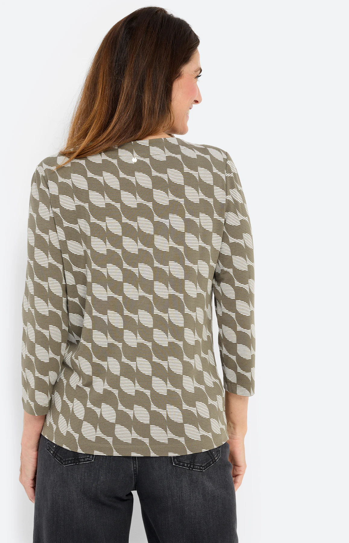 Shirt met all-over-print, kaki