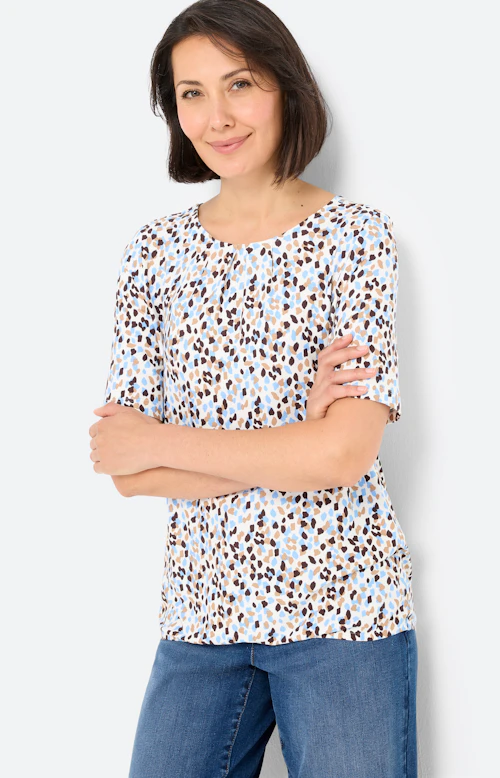 T-shirt met minimal-patroon, wit