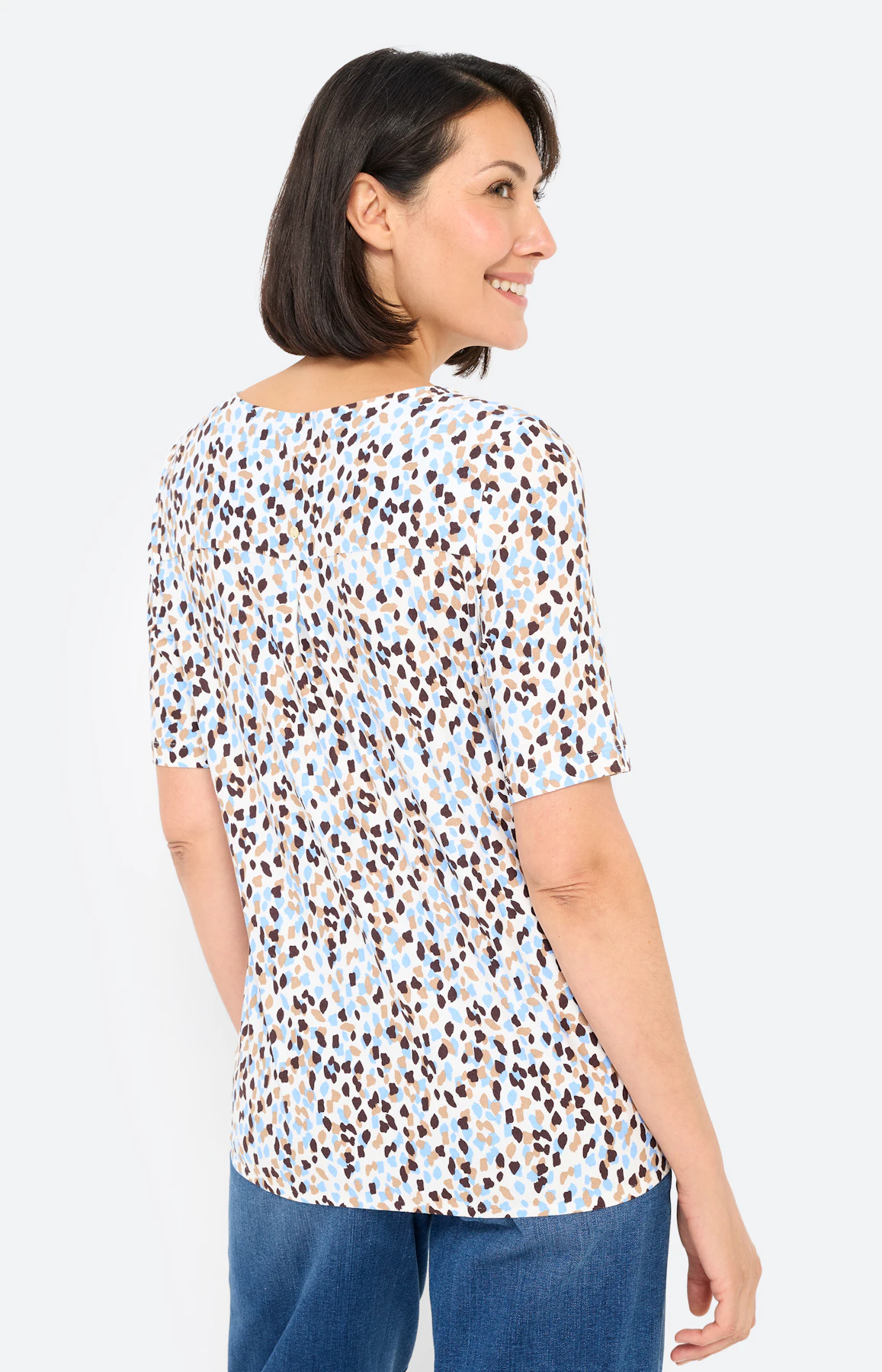 T-shirt met minimal-patroon, wit