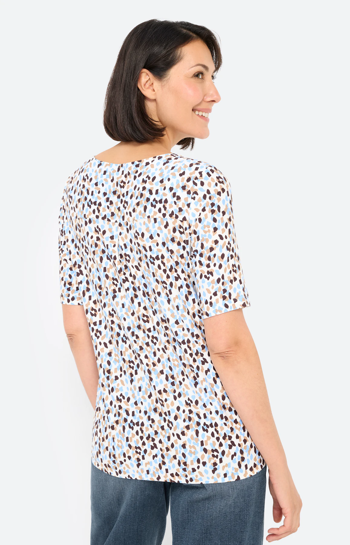 T-shirt met minimal-patroon, wit