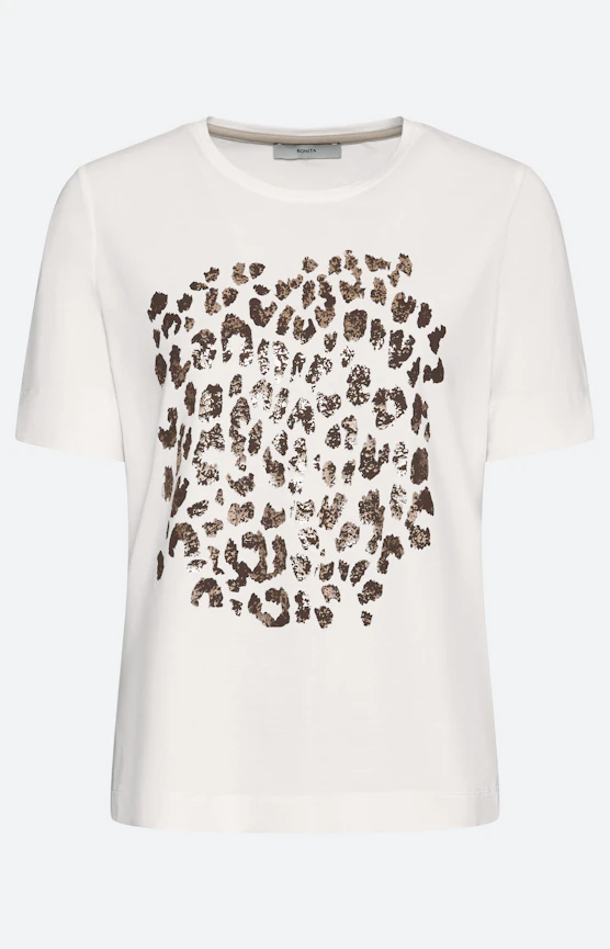 T-Shirt mit Animal-Frontprint, weiß