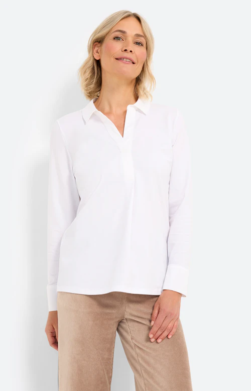 Blouse met materialenmix, wit