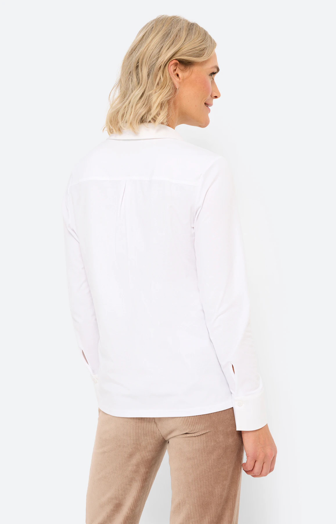 Blouse met materialenmix, wit