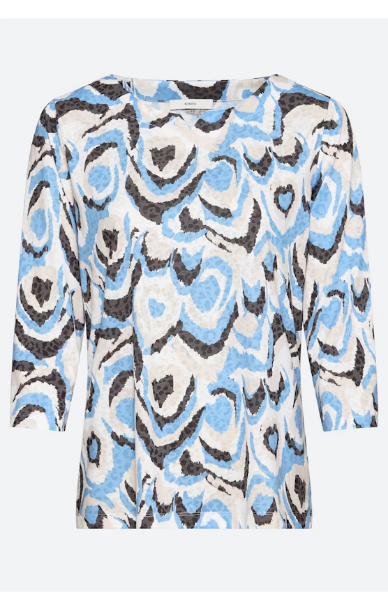 T-Shirt mit Burnout-Effekt, mittelblau