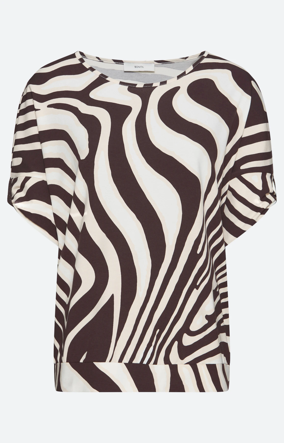 T-shirt met zebramotief, bruin